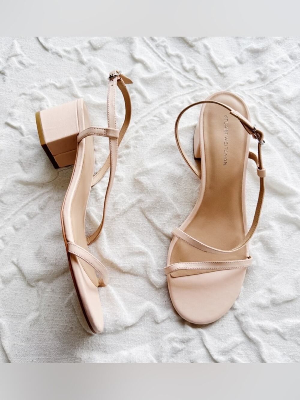Stuart Weitzman Blush Aliza Block Heel Sandal Size 8.5